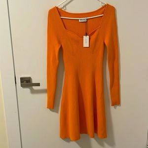 Milly Long Sleeve orange dress